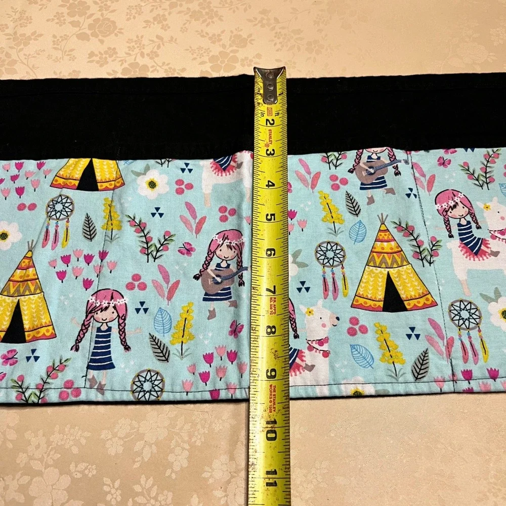 Handmade Boho Llama Teepee Print Waist Apron Pockets Server Crafting adjustable